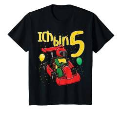 Kinder Fünfter 5. Geburtstag Schildkröte Go-Kart Ich Bin Fünf 5 T-Shirt von Lustige Kindergeburtstag Kleidung