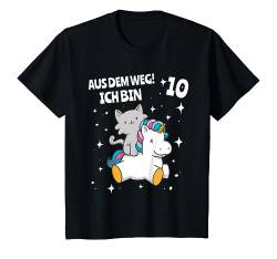 Kinder Kind 10. Kinder Geburtstag Mädchen 10 Jahre Sterne & Katze T-Shirt von Lustige Kindergeburtstags design Jungen & Mädchen
