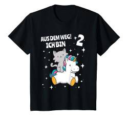 Kinder Kind 2. Kinder Geburtstag Mädchen 2 zwei Jahre Katze deutsch T-Shirt von Lustige Kindergeburtstags design Jungen & Mädchen