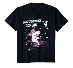 Kinder Kind 4. Kinder Geburtstag Mädchen 4 Jahre Fahrrad Deutsch T-Shirt von Lustige Kindergeburtstags design Jungen & Mädchen