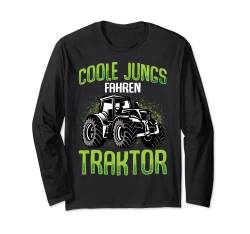 Coole Jungs fahren Traktor Trecker Junge Kinder Langarmshirt von Lustige Landwirtschaft & Traktor Geschenke