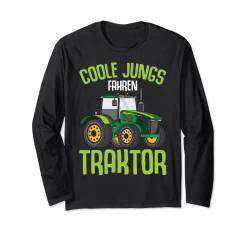 Coole Jungs fahren Traktor Trecker Kinder Junge Langarmshirt von Lustige Landwirtschaft & Traktor Geschenke