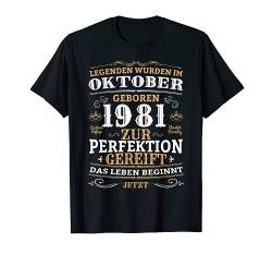 Geburtstags Design Legenden wurden im Oktober 1981 geboren T-Shirt von Lustige Legendäre Geburtstags Designs