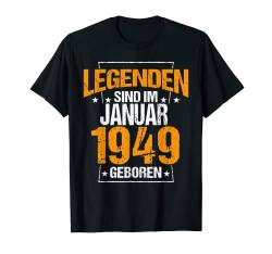 Legenden Sind Im Januar 1949 Geboren Geburtstag Jahrgang T-Shirt von Lustige Legendäre Geburtstags Vintage Januar
