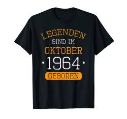 Legenden Sind Im Oktober 1964 Geboren Geburtstag Jahrgang T-Shirt von Lustige Legendäre Geburtstags Vintage Oktober