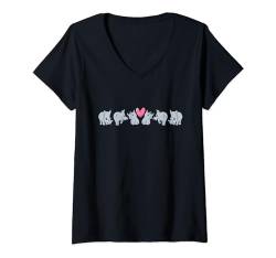 Damen Nashorn T-Shirt mit V-Ausschnitt von Lustige Nashorn Designs & Rhino Bekleidung