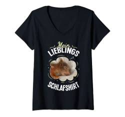 Damen Lieblings Schlafshirt Eichhörnchen Schlafanzug Nachthemd T-Shirt mit V-Ausschnitt von Lustige Pajama Designs für Damen und Herren
