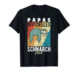 Herren Papas Offizielles Schnarchshirt Schlafshirt Faultier Retro T-Shirt von Lustige Pajama Designs für Damen und Herren