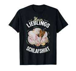 Lieblings Schlafshirt Schweinchen Schlafanzug Nachthemd T-Shirt von Lustige Pajama Designs für Damen und Herren