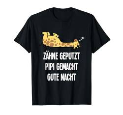 Teeth Geputzt Gute Nacht Giraffe Nachthemd Sleepshirt T-Shirt von Lustige Pajama Designs für Damen und Herren