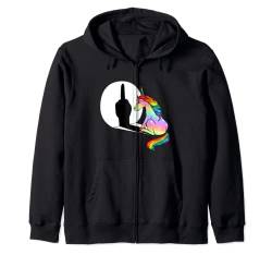 Einhorn Pulli Schatten Einhorn Mittelfinger Einhorn Kapuzenjacke von Lustige Regenbogen Einhorn Mädchen Pulli