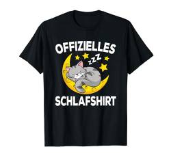 Lustige Schlafende Katze Nachthemd Pyjama Offizielles Schlaf T-Shirt von Lustige Schlafanzug Bekleidung Damen Herren Kinder