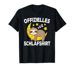 Schlafendes Faultier Nachthemd Pyjama Offizielles Schlaf T-Shirt von Lustige Schlafanzug Bekleidung Damen Herren Kinder