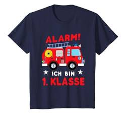 Kinder Ich bin 1. Klasse Feuerwehr Shirt Einschulung Schulanfang T-Shirt von Lustige Schulstart Einschulung Shirt Geschenkideen