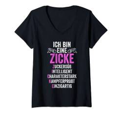 Damen Ich bin eine Zicke T-Shirt mit V-Ausschnitt von Lustige Sprüche Geschenk