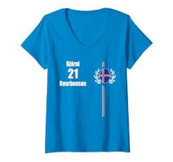 Damen Junggesellenabschied Isländische Namen Trikot Urlaub Party T-Shirt mit V-Ausschnitt von Lustige Sprüche Mallorca Sauf Trikot Sauf Motive