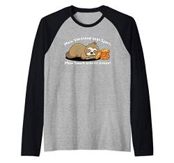 Mein Bauch schreit Kekse - Faultier Witz Lustiges Spruch Raglan von Lustige Sprüche Shirts