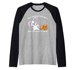 Mein Bauch schreit Kekse - Hase Witz Lustiges Spruch Raglan von Lustige Sprüche Shirts