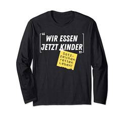 Wir essen jetzt Kinder Satzzeichen retten Leben Witz Spruch Langarmshirt von Lustige Sprüche Shirts