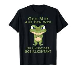 Geh Mir Aus Dem Weg Du Unnötiger Sozialkontakt lustig Frosch T-Shirt von Lustige Sprüche perfekte Geschenke Geburtstag