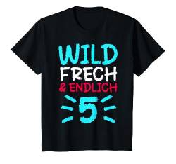 Kinder 5. Geburtstag 5 Jahre Junge Fünf Wild Frech & Endlich 5 T-Shirt von Lustige Sprüche & Geschenke