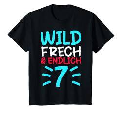 Kinder 7. Geburtstag 7 Jahre Junge Sieben Wild Frech & Endlich 7 T-Shirt von Lustige Sprüche & Geschenke