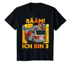 Kinder Bääm! Ich bin 3 Feuerwehr Auto 3.Geburtstag Junge Drei Jahre T-Shirt von Lustige Sprüche & Geschenke