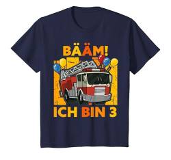 Kinder Bääm! Ich bin 3 Feuerwehr Auto Geburtstag Junge Drei Jahre T-Shirt von Lustige Sprüche & Geschenke