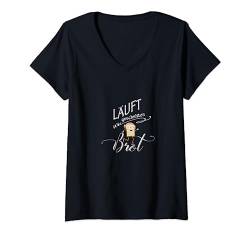 Damen Läuft wie geschnitten Brot! T-Shirt mit V-Ausschnitt von Lustige Sprüche