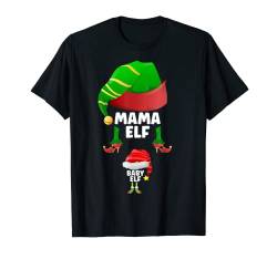 Weihnachten Schwangerschaft Verkünden Baby Elf Mama Elf T-Shirt von Lustige Überraschung Großeltern Geburt Geschenke