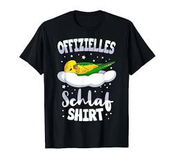 Offizielles Schlafshirt Wellensittich Schlafen T-Shirt von Lustige Vogel Liebhaber Geschenkideen