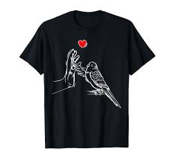 Wellensittich Liebe Sittich Herz Vogel Geschenk T-Shirt von Lustige Vogel Liebhaber Geschenkideen