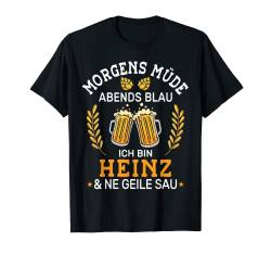 Herren Lustiges Morgens Müde Abends Blau Heinz Vornamen Outfit T-Shirt von Lustige Vornamen Männer und Frauen Namen Kostüme