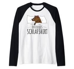 Offizielles Schlafshirt Wildschwein Jäger Keiler Raglan von Lustige Wildschwein & Jäger Geschenkideen