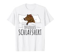 Offizielles Schlafshirt Wildschwein Jäger Keiler T-Shirt von Lustige Wildschwein & Jäger Geschenkideen