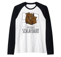 Offizielles Schlafshirt Wildschwein Keiler Jäger Raglan von Lustige Wildschwein & Jäger Geschenkideen