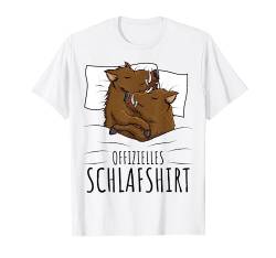 Offizielles Schlafshirt Wildschwein Keiler Jäger T-Shirt von Lustige Wildschwein & Jäger Geschenkideen