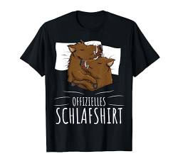 Offizielles Schlafshirt Wildschwein Keiler Jäger T-Shirt von Lustige Wildschwein & Jäger Geschenkideen