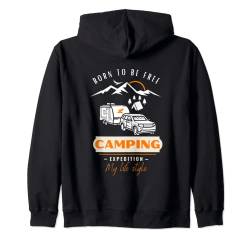 Camping-Wohnwagen, Camping Freunde born to be free Kapuzenjacke von Lustige Wohnwagen Camper Camping Geschenke