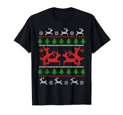 Ugly Christmas Sweater Rentiere Humor Weihnachts T-Shirt von Lustige XMas Outfits