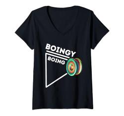 Damen Jojo Spieler Boingy Boing | Yoyo Trick Player T-Shirt mit V-Ausschnitt von Lustige Yo-Yo Spielzeug Designs für Jojo Spieler