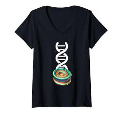 Damen Lustiges Jojo Spieler Trick | Yoyo DNA T-Shirt mit V-Ausschnitt von Lustige Yo-Yo Spielzeug Designs für Jojo Spieler