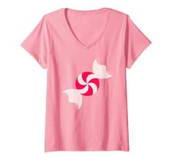 Damen Candy Sweet Lolly-Kostüm T-Shirt mit V-Ausschnitt von Lustige einfache faule Last-Minute-Kostüme