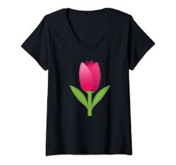 Damen Tulpen kostüm T-Shirt mit V-Ausschnitt von Lustige einfache faule Last-Minute-Kostüme
