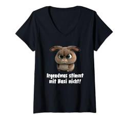 Damen Hasi Spruch Lustig Geschenk I Hase I Kaninchen I Böses Hasi T-Shirt mit V-Ausschnitt von Lustiger Spruch I Tiere & Spaß I Damen & Herren