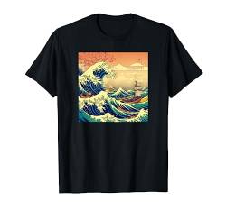 Japanische Welle I Große Welle I The Great Wave off Kanagawa T-Shirt von Lustiger Spruch I Tiere & Spaß I Damen & Herren