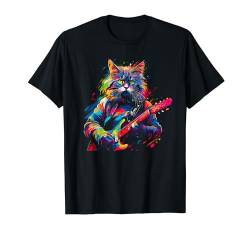 Katze Gitarre T-Shirt von Lustiger Spruch I Tiere & Spaß I Damen & Herren