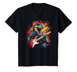Kinder Dino spielt Gitarre für Jungen & Mädchen T-Shirt von Lustiger Spruch I Tiere & Spaß I Damen & Herren