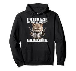 Lebe Liebe Lache I Spruch Katze Geschenk I lebe liebe lache Pullover Hoodie von Lustiger Spruch I Tiere & Spaß I Damen & Herren