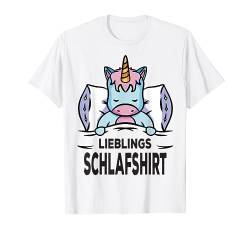 Offizielles Schlafshirt Einhorn I Lieblings Schlaf T-Shirt von Lustiger Spruch I Tiere & Spaß I Damen & Herren